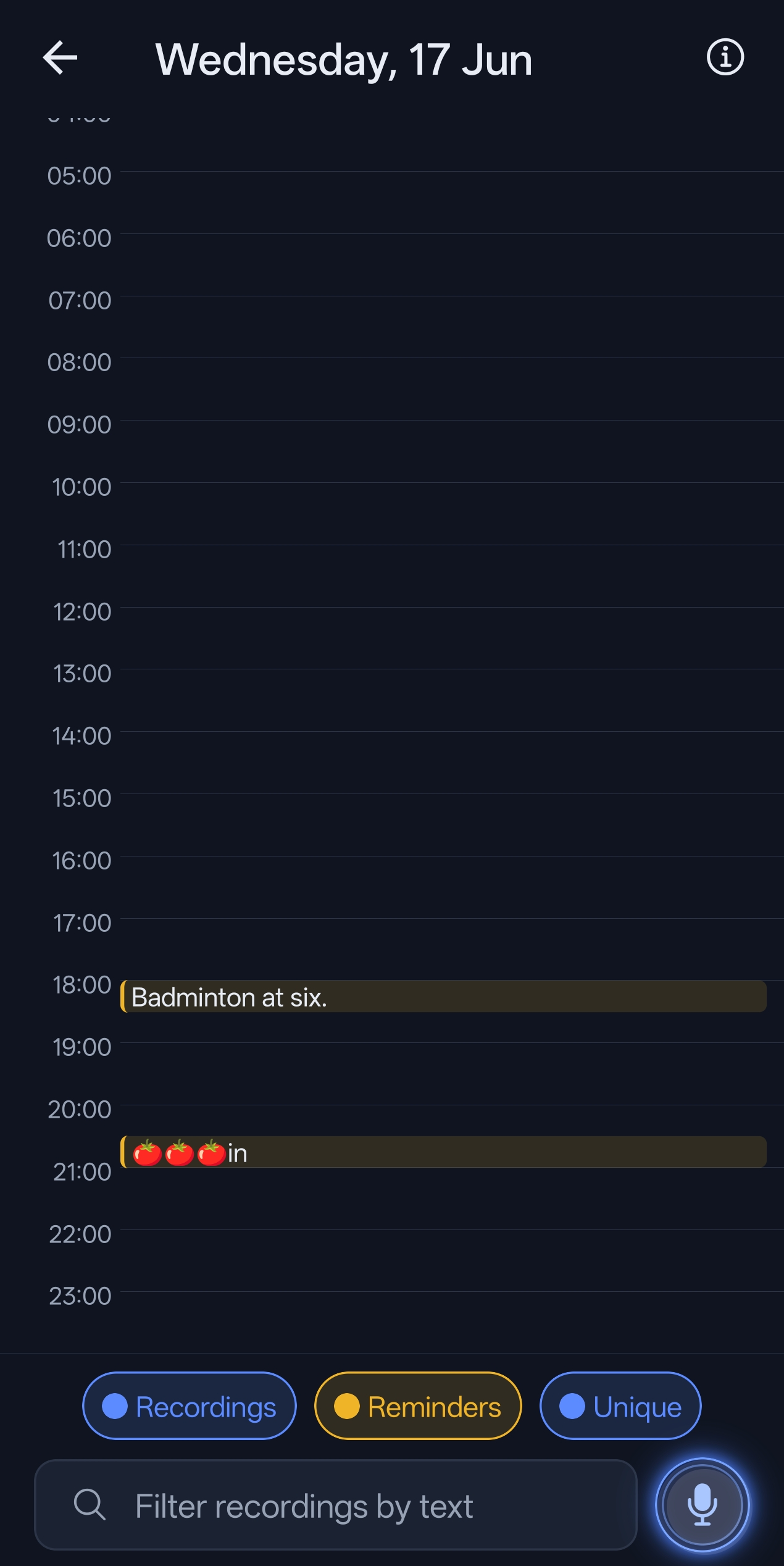 Day timeline view