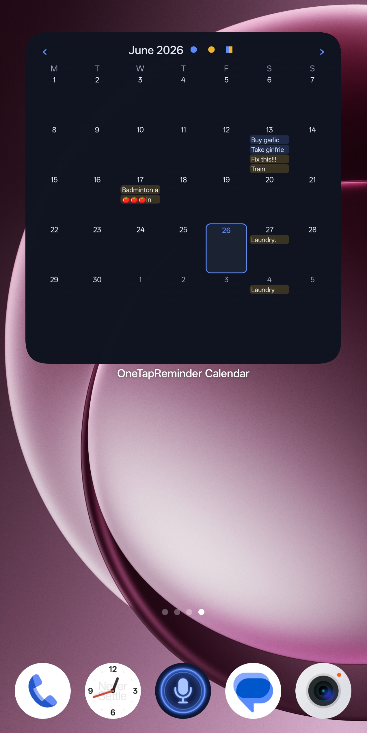 Home-screen month widget